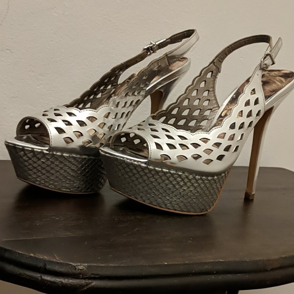 Sam Edelman Silver Myer Platform Heels - Picture 2 of 4